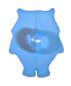 Preview: Bottone per bambini come gufi in plastica blu 17 mm 0,67 inch